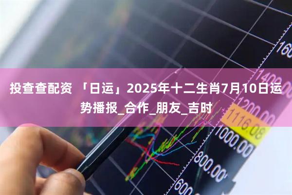 投查查配资 「日运」2025年十二生肖7月10日运势播报_合作_朋友_吉时