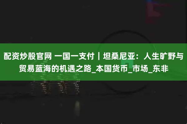 配资炒股官网 一国一支付｜坦桑尼亚：人生旷野与贸易蓝海的机遇之路_本国货币_市场_东非